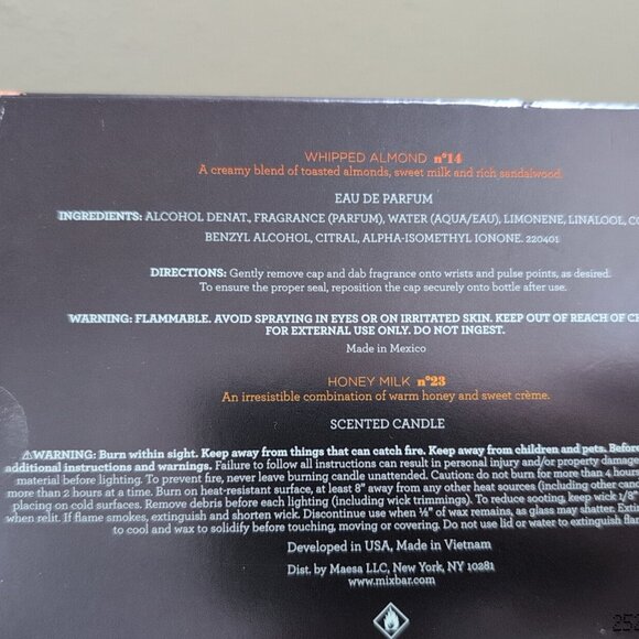 Mix Bar Best Of Minis Whipped Almond Eau De Parfum 0.25 oz & Honey Milk Candle - Picture 3 of 4
